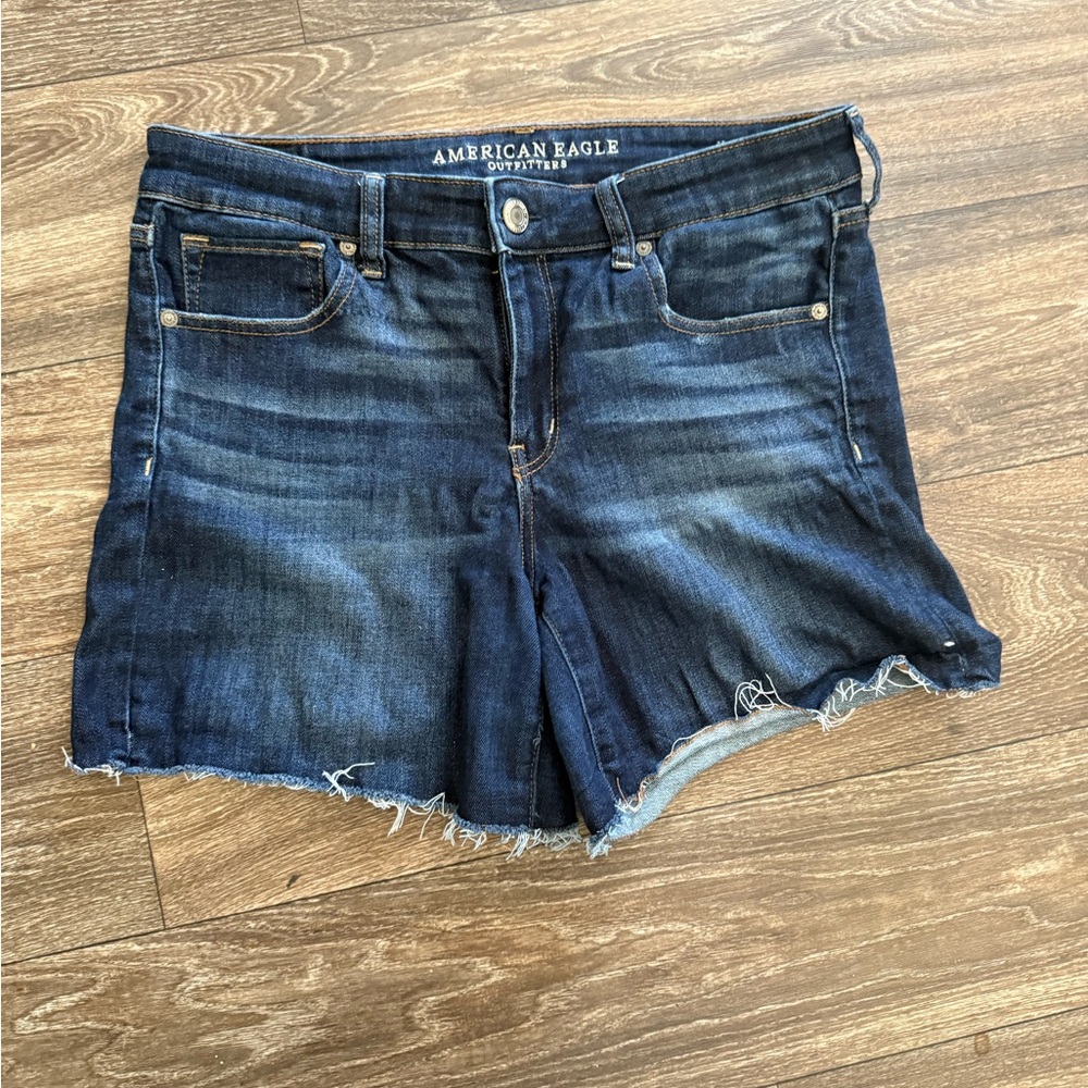 American Eagle Outfitters Midi Next Level Stretch Jean Shorts
